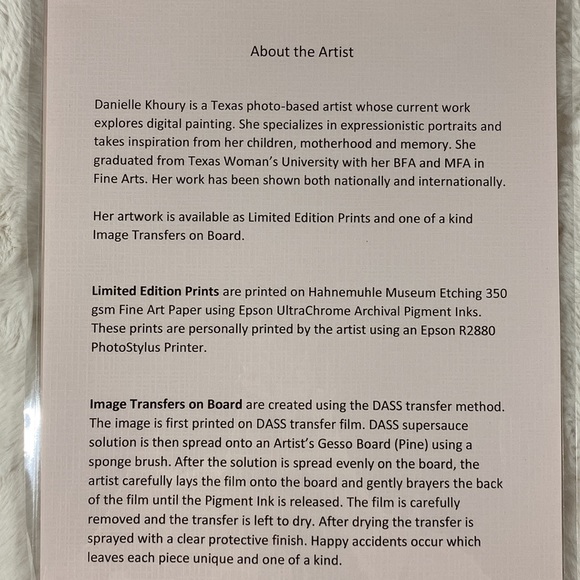 “Witness” - One of a kind Image Transfer on Board Portrait Digital Painting Art - Picture 15 of 16